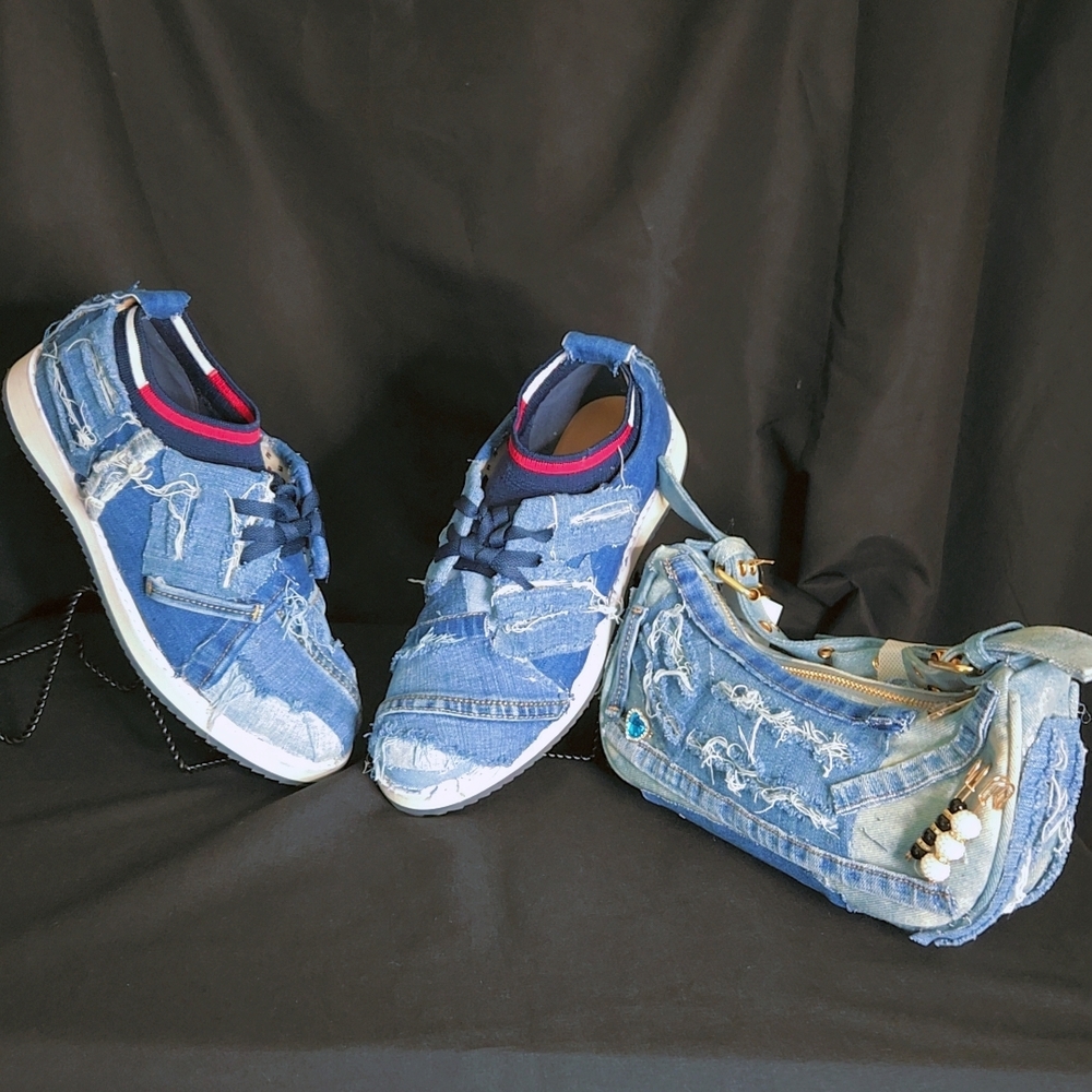 Tommy Hilfiger Blue Denim Women's Sneakers